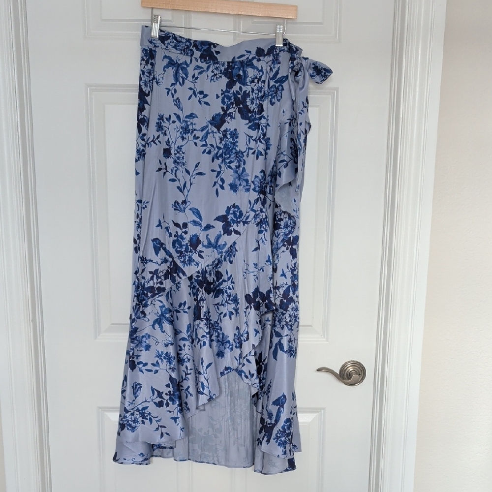 Maeve Asymmetrical Blue Floral Skirt